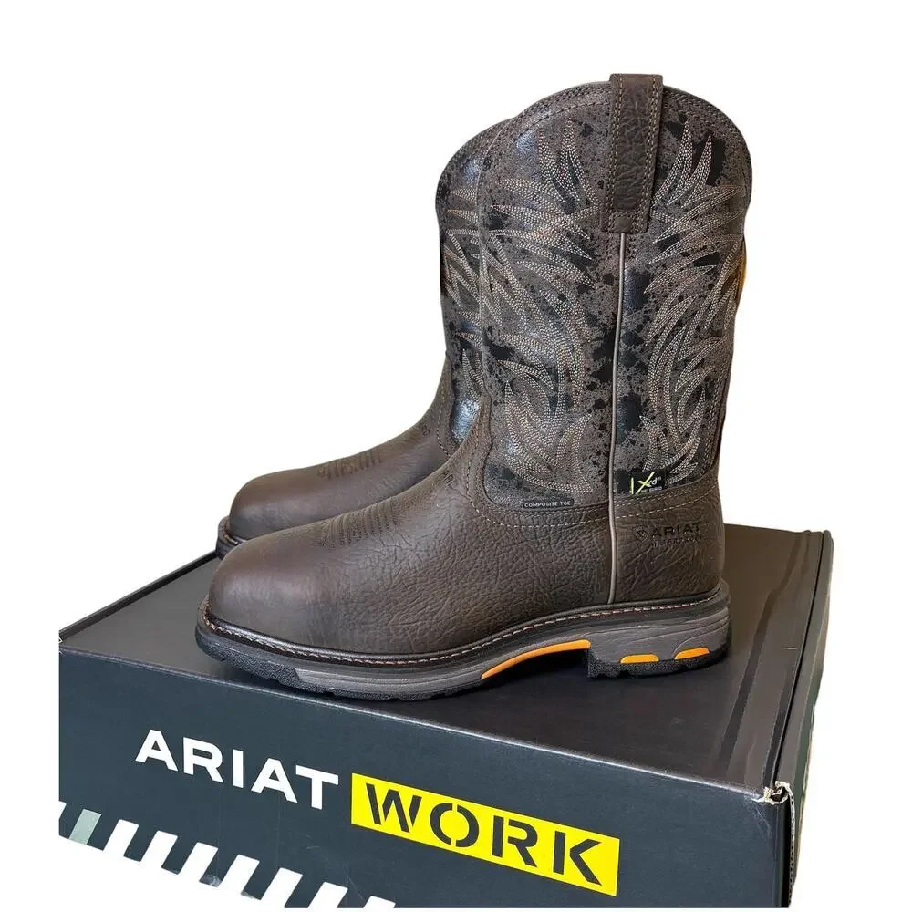 Ariat WorkHog Wide Square Toe MetGuard Waterproof Composite Work Boot Size 11